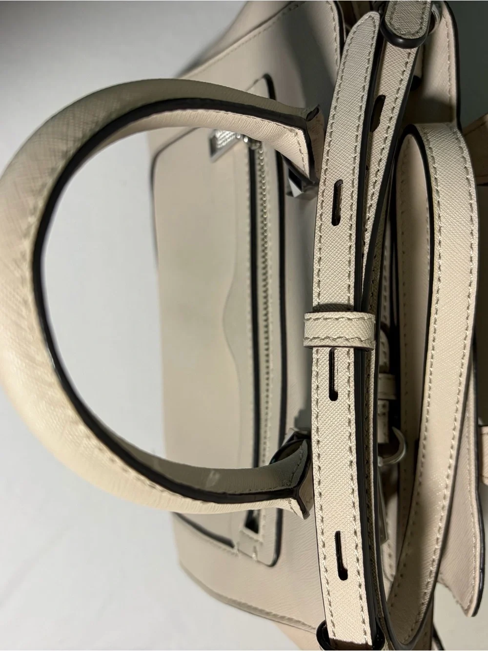 Rebecca Minkoff Leather Cream Structured Satchel